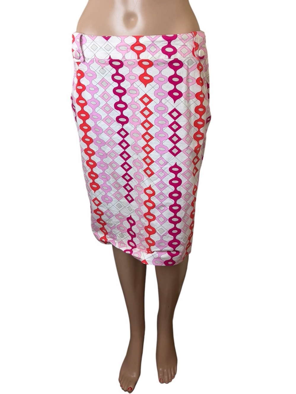 Averardo Bessi Italian Geometric Print Pencil Skirt Size 10